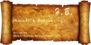 Huszák Barna névjegykártya