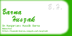 barna huszak business card
